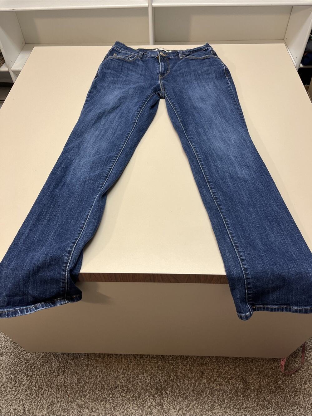 Levis 505 Regular Fit Jeans Size 4 W27 L37 Dark Wash Straight Leg Denim Blue